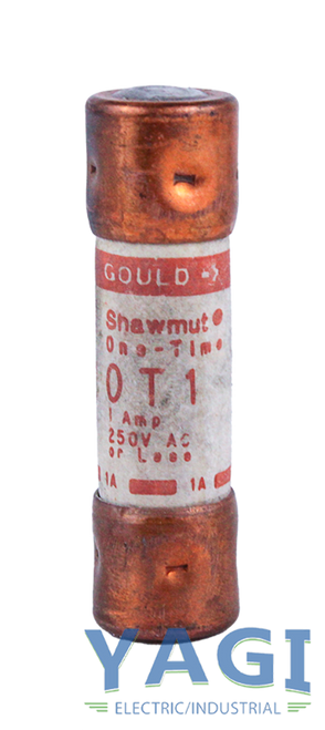 Gould Shawmut OT1 Fuse 1A 250V 50kA Class K5 One-Time Low-Voltage Fast-Acting