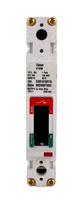 Eaton EGB1016FFG Breaker 16A 277V 1P 18kA NEW Bolt-On Interrupting Capacity Thermal Magnetic Molded Case