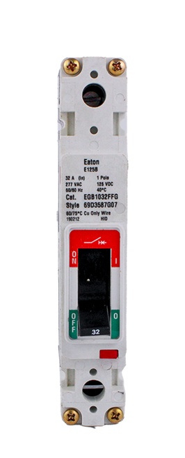 Eaton EGB1032FFG Breaker 32A 277V 1P 18kA NEW Bolt-On Interrupting Capacity Thermal Magnetic Molded Case