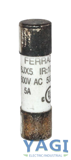 Ferraz 6JX5 Protistor Fuse 5A 600V 100kA Fast-Blow Midget Cartridge