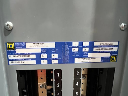 Square D NQOD Main Breaker Panel Board 150A 208Y/120V 3PH 4W 42 Spaces Series E3