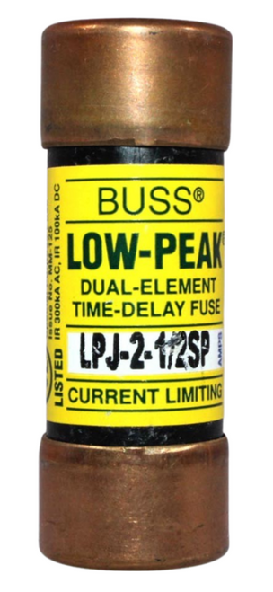 Buss LPJ-2-1/2SP Low Peak Fuse 2 1/2A 600V Class J Dual Element Time-Delay