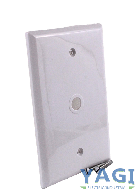 Eaton PJ11W Outlet Box Cover Telephone and Coaxial Wallplate, White, 0.40" Hole Cutout, Polycarbonate, Single- gang, Mid-size