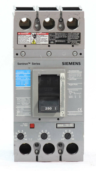 Siemens FXD63B250 Circuit Breaker | 250A | 3-Pole | 600V AC | 35kA @ 480V | Non-Interchangeable Trip | Sentron Series | UL Listed