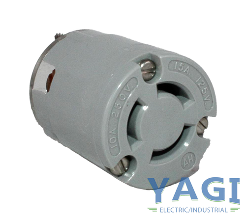 Arrow Hart 4755 Safety Grip Locking Plug 15A/125V 10A/250V 3P 3W Non-NEMA Gray