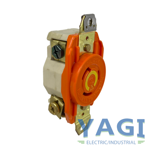 Hubbell IG2310 Twist Lock 20A 125V 2P 3W Grounding Flush Screw Terminal Orange