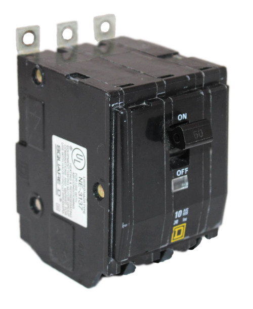 Square D QOB360 Breaker 60A 240V 3P 10kA Bolt on Thermal Magnetic