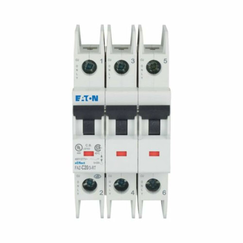 Eaton FAZ-C20/3-RT Circuit Breaker 20A 480Y/277V 3 Pole C Curve FAZ Series