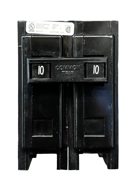 Eaton BAB2010HT Circuit Breaker | 10A | 2-Pole | 240V AC | 10kA | Thermal Magnetic | BAB Series | Reliable Overload Protection