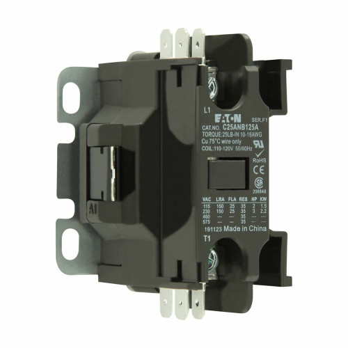 Eaton C25ANB130H Definite Purpose Contactor  30A 240V 277VAC 1P 