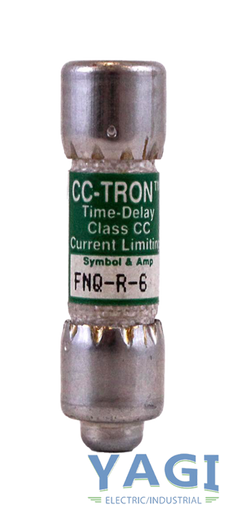 Bussmann CC-Tron FNQ-R-6 Fuse 6A 600V 200kA Class CC Time-Delay Current ...