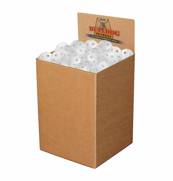White Polyball - Bulk box of 100 (Jugs Sports version of wiffle balls except stronger)