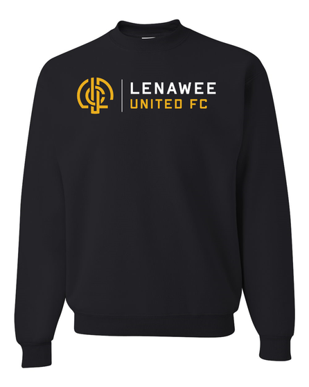 LUFC  Black Crew Neck - 2 Color Horizontal Logo