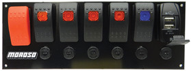 Moroso Rocker LED Switch Panel w/Breakers & USB Ports 74194