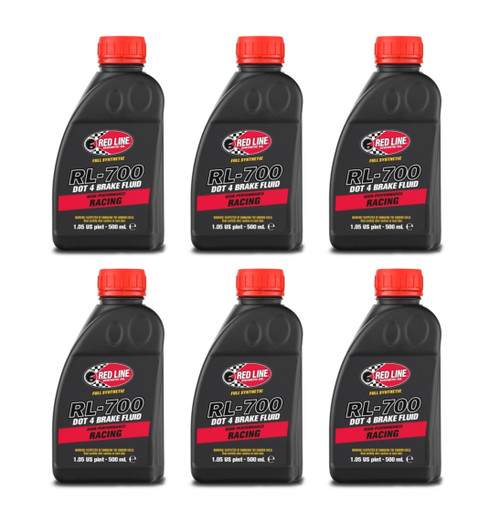 Redline Oil RL700 Brake Fluid Racing 500ml DOT4 Case 6x500ml 90405