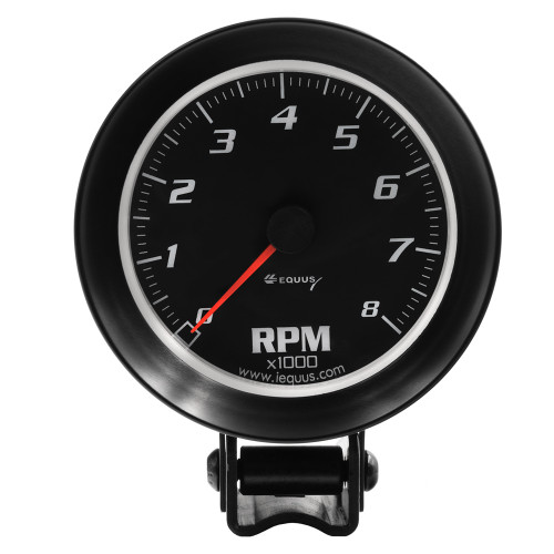 Equus 3-3/8 Dia Tachometer 8000 RPM Black Dial E6068