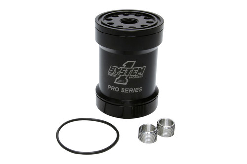 System One Billet Oil Filter w/Blt Cap 45 Micron - Black 209-561BPS