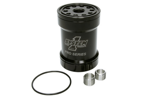 System One Billet Oil Filter w/Blt Cap 75 Micron - Black 209-571BPS