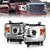 GMC SIERRA 1500 14-15 /2500HD/3500HD 15-19 PROJECTOR C BAR HEADLIGHTS CHROME (FOR HALOGEN MODELS W/O FACTORY LED DRL)