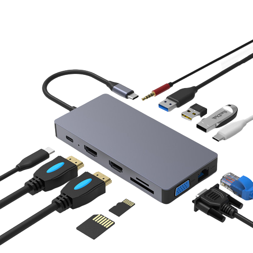 Type-C to HDTV 12 in 1 Hub ( INCLUDE 2 HDMI PORTS ) - Computers & Tech - Lebanon