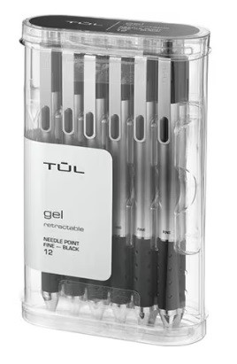 undefined TUL Retractable Gel Pens Needle Point 0.5mm Silver Barrel Black Ink Pack Of 12 Pens | 78052853 - Other - Lebanon