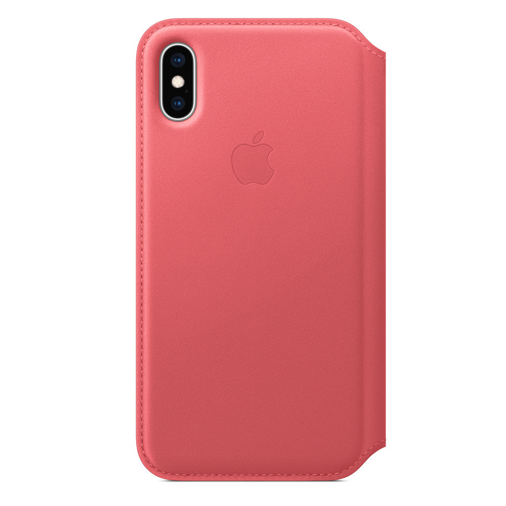 Apple Apple iPhone XS Leather Folio - Peony Pink | MRX12FE/A - Phones & Wearables - Lebanon