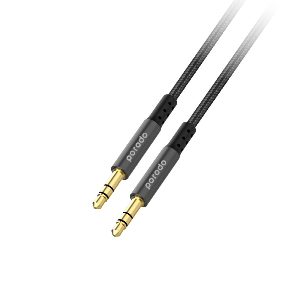 Porodo Porodo Blue Metal And PVC AUX 3.5mm Cable 1m/3.2ft ,Black | PB-AU12AUC-BK - Computers & Tech - Lebanon