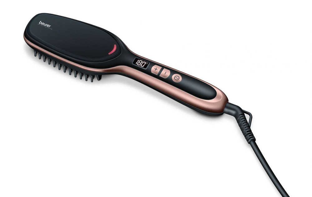Beurer Beurer HS 60 hair straightening brush , Hair straightening brush with protective ceramic coating & ion function| HS 60 - Beauty & Personal Care - Lebanon