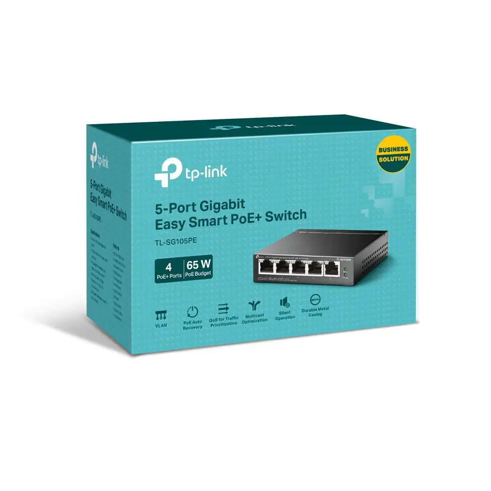 TP-Link TP-Link 5-Port Gigabit Easy Smart Switch with 4-Port PoE+ | TL-SG105PE - Networking - Lebanon