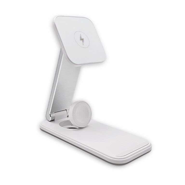 Green Lion 3 in 1 Foldable Wireless Charger - White | GN3IN1MGWCWH