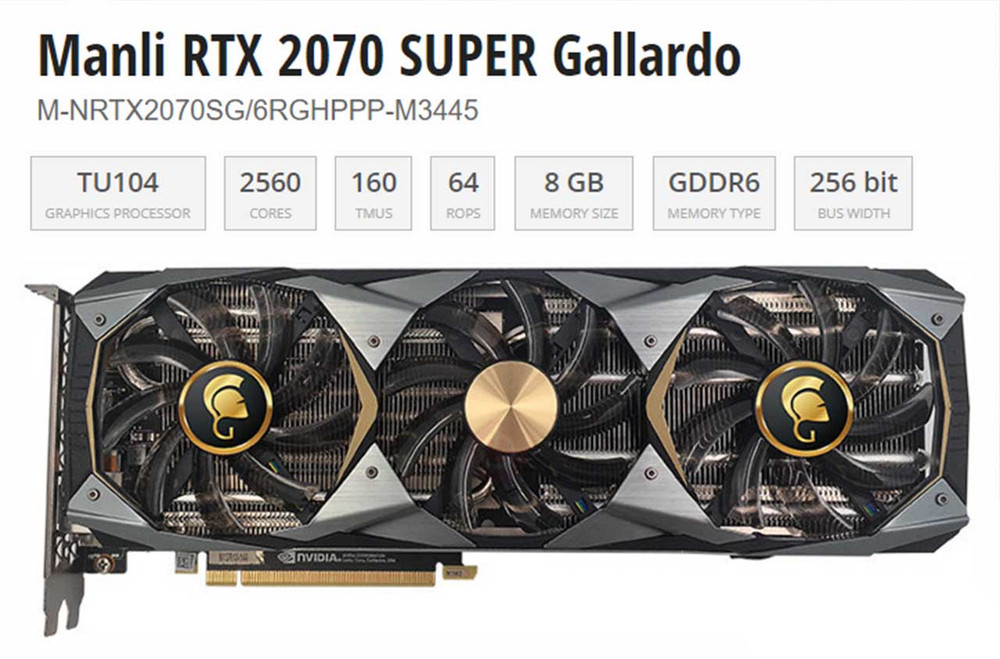 Manli VGA MANLI GeForce RTX 2070 Super Gallardo Tripple Fan with RGB Lights Graphic Card - Computers & Tech - Lebanon