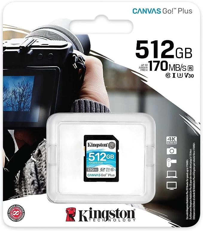 Kingston Kingston SD Card 512GB 170MB CANVAS Go Plus | SDG3/512GB - Computers & Tech - Lebanon