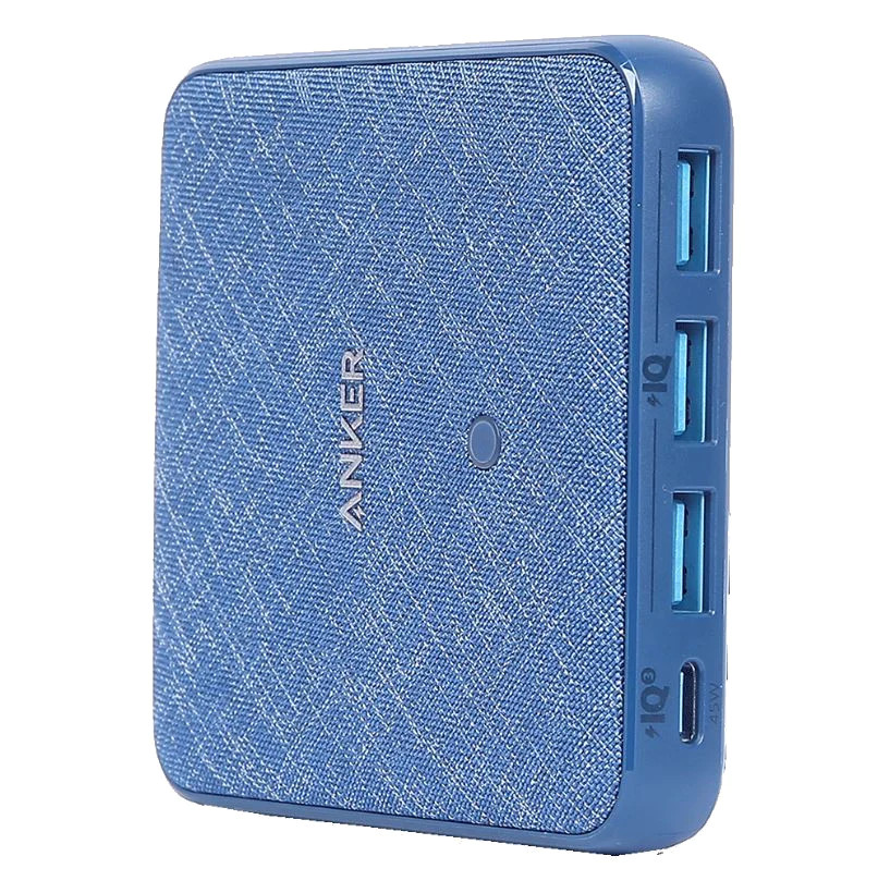 Anker Anker PowerPort Atom III Slim 4 Ports Charger– Blue Fabric | A2045K31 - Phones & Wearables - Lebanon