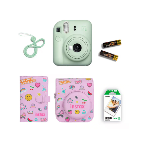Fujifilm Fujifilm Instax Mini 12 Gift Box Bundle Instant Camera, Mini Film, Protective Case, Photo Album - Green - TV, Cameras & Photography - Lebanon