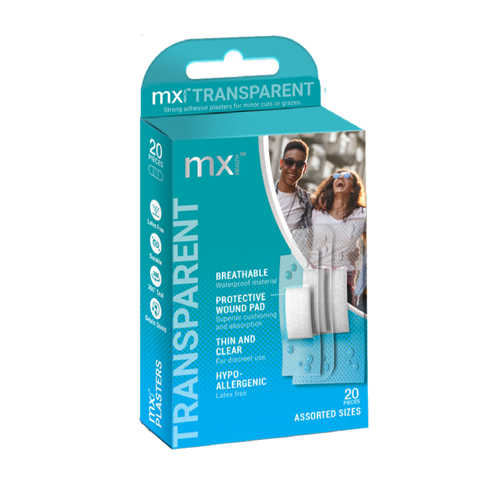 Medinox MX 20PCS Waterproof Plasters - Transparent | MX76106 - Beauty & Personal Care - Lebanon