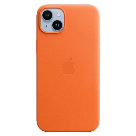 Apple Apple iPhone 14 Plus Leather Case with MagSafe - Orange | MPPF3 - Phones & Wearables - Lebanon