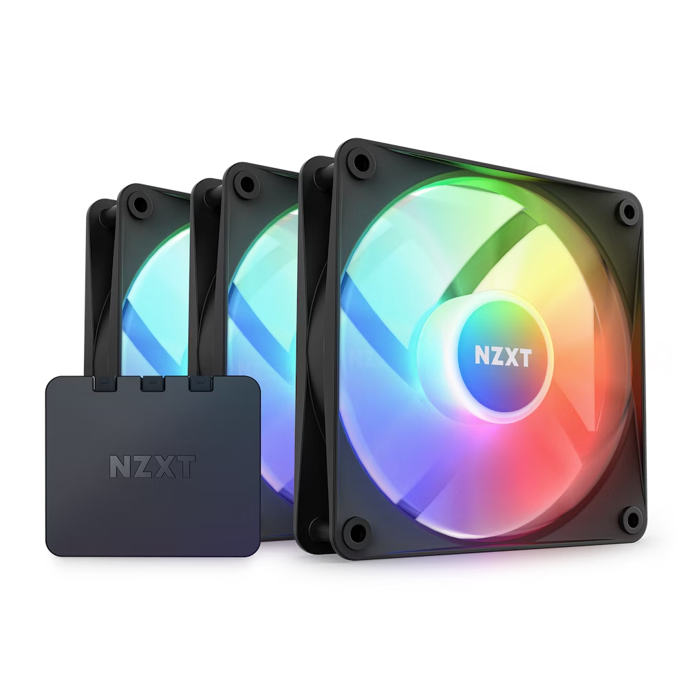 NZXT NZXT F120 RGB Core Triple Pack 3 x 120mm Hub-Mounted RGB Fans & Controller - Black | RF-C12TF-B1 - Computers & Tech - Lebanon