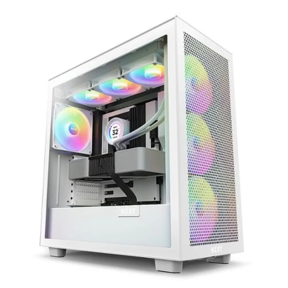 NZXT NZXT H Series H7 Flow RGB Edition ATX Mid Tower Chassis White Color |CM-H71FW-R1 - Computers & Tech - Lebanon