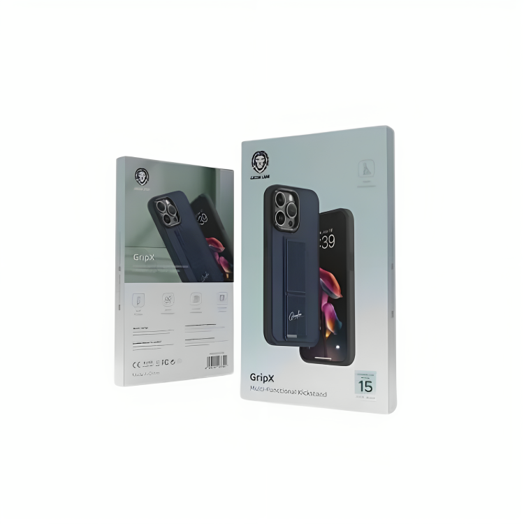 Green Lion Green Lion GripX Case with Kickstand for iPhone 15 Pro - Blue | GNGIPXE15PBL - Phones & Wearables - Lebanon