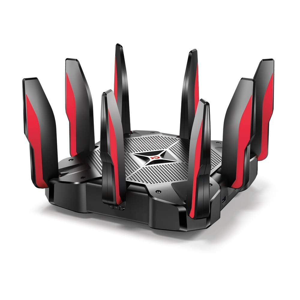 TP-Link TP-Link AC5400 Tri Band Gaming Router – MU-MIMO, 1.8GHz Quad-Core 64-bit CPU, Game First Priority, Link Aggregation, 16GB Storage, Airtime Fairness, Secured WiFi, Works with Alexa (Archer C5400X) - Networking - Lebanon