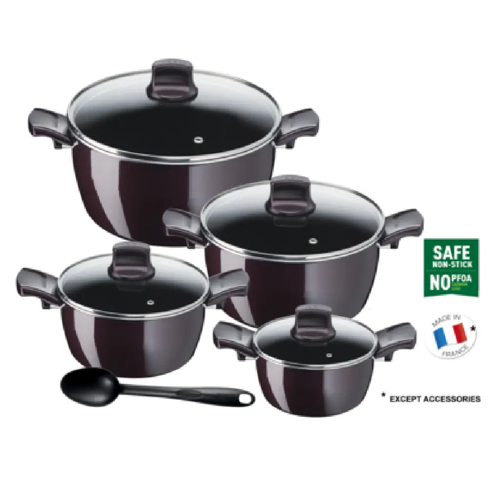 Tefal Tefal Resist Intense 9 pc set stewpots 18/22/26/30 cm + spoon | D5229183 - Home & Kitchen - Lebanon