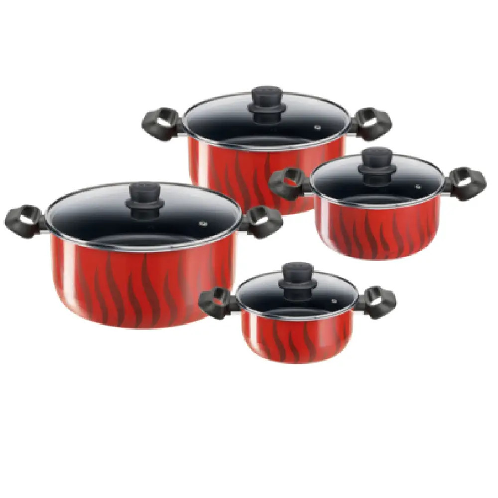 Tefal Tefal Tempo Flamme 8 pc set stewpots 18/22/26/30 cm | C3079082 - Home & Kitchen - Lebanon