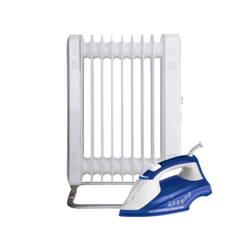 Mill Mill 2000 W Oil Filled Radiator / Heater + FREE RH IRON 2400W | JA2000 + RH26483-56 - Home & Kitchen - Lebanon
