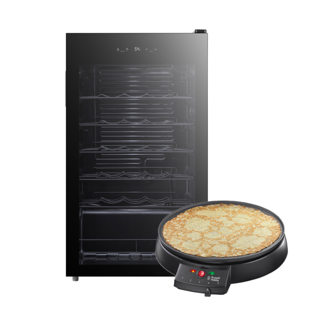 Russell Hobbs Russell Hobbs 34 Bottle Wine & Drinks Cooler + Free Crepe Maker | RH34WC101+ RH 20920 - Home & Kitchen - Lebanon