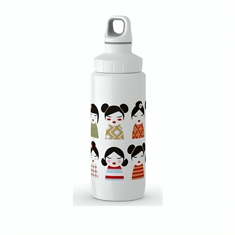 Tefal Tefal Drink2go Light Steel- Decor Geisha 0,6L White Screw Lid | K3194612 - Home & Kitchen - Lebanon