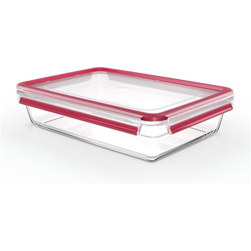 Tefal Tefal Masterseal Fresh Rectangular Glass Food Container 3 L, Transparent, Food Storage, Stackable, Airtight, Oven and Freezer Compatible | N1041210 - Home & Kitchen - Lebanon