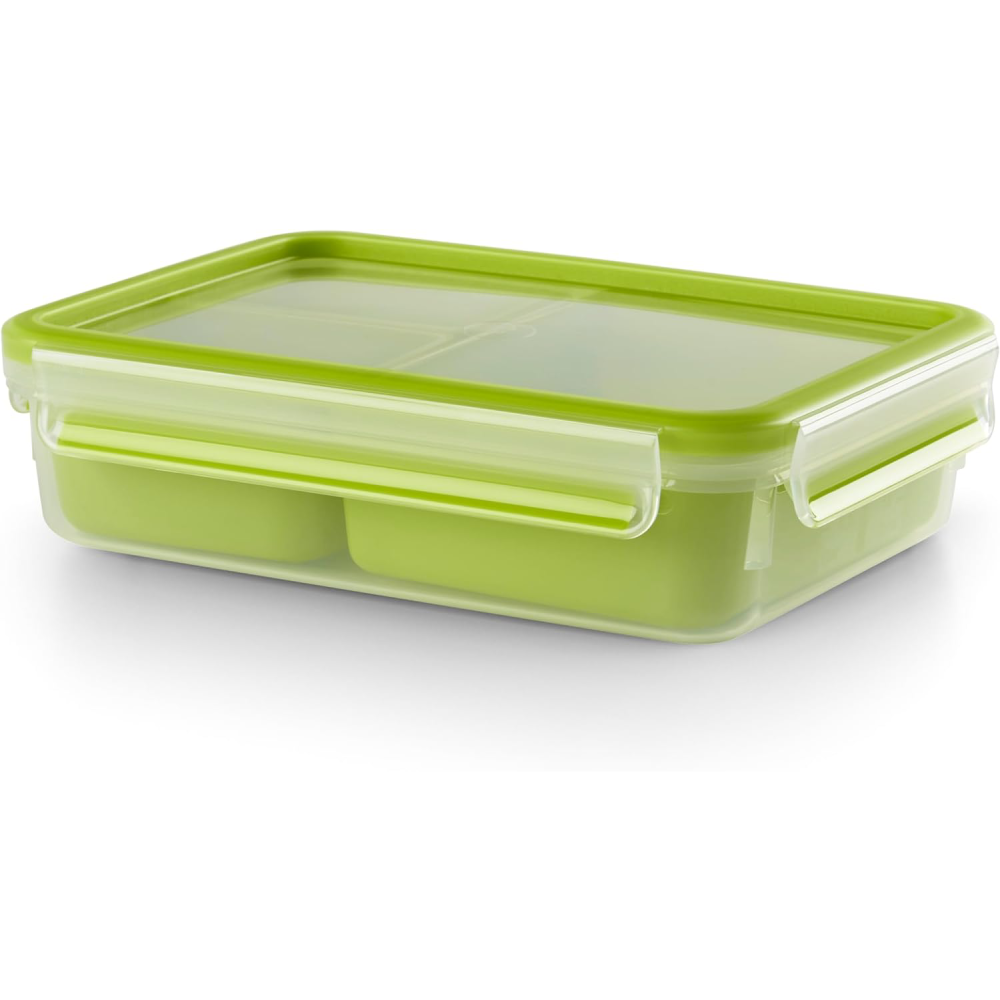 Tefal Tefal Masterseal To Go Snack Box 1.2 Litre With 3 Inserts, Green, Plastic | K3100412 - Home & Kitchen - Lebanon