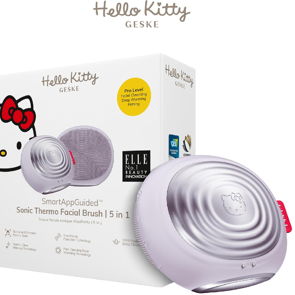 Geske Geske Hello Kitty Sonic Thermo Facial Brush 5 in 1,Purple - Beauty & Personal Care - Lebanon