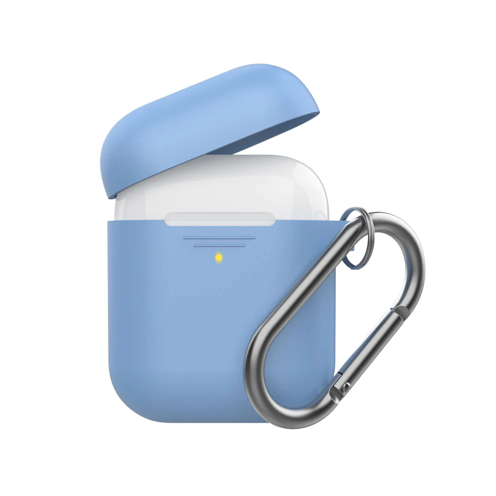 Promate Promate Slim Silicon case for Apple Airpods with Carabiner Hook - Blue | GRIPCASE - Phones & Wearables - Lebanon