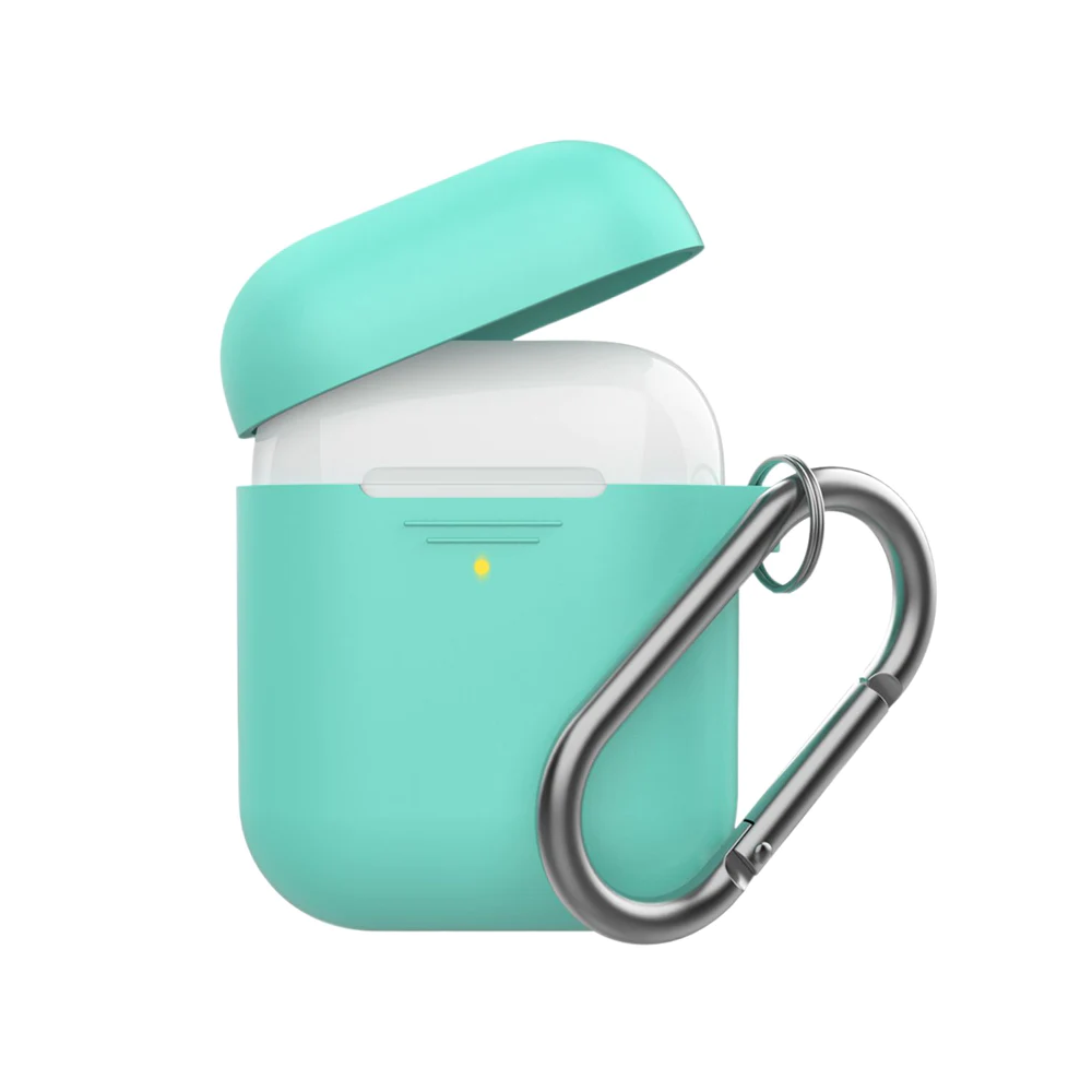 Promate Promate Slim Silicon case for Apple Airpods with Carabiner Hook - Green | GRIPCASE - Phones & Wearables - Lebanon